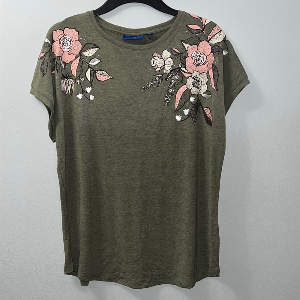 Embellished Green Short Sleeve shirt